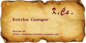 Kotrba Csongor névjegykártya